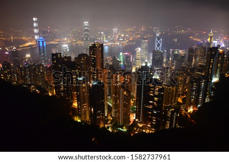 Victoria Peak, Hong Kong, night view