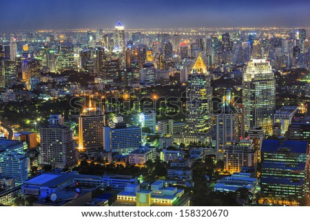 Cityscape in middle of Bangkok, Thailand