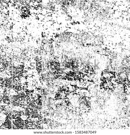 Grunge is black and white. Texture of scratches, chips, cracks. Pattern of old worn surface. Abstract monochrome background