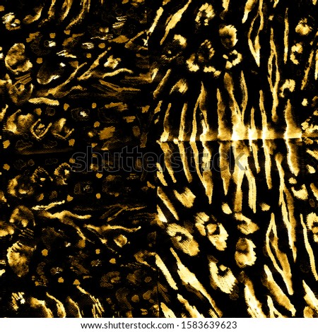 Luxury Leopard Print Textile. Golden Spots. Animal Prints. Yellow Puma Print. Metal Watercolor Africa Pattern. Animal Shade Background. Cheetah Abstract.