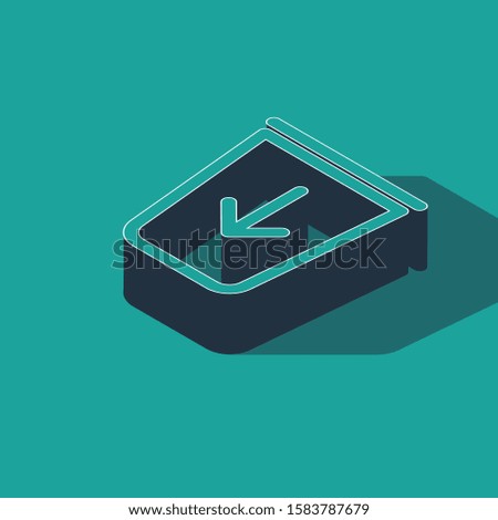 Isometric Send to the trash line icon isolated on green background.  Vector Illustration