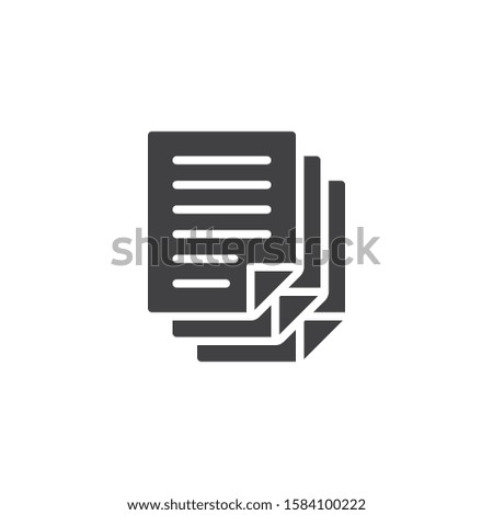 Document layers vector icon. filled flat sign for mobile concept and web design. Document file stack glyph icon. Symbol, logo illustration. Vector graphics