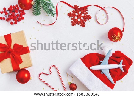 Beautiful christmas background. Travel concept. Selective focus Holiday