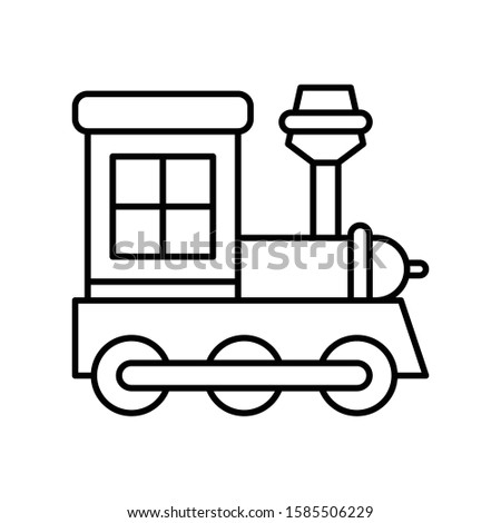 Train toy vector, Christmas day related line icon