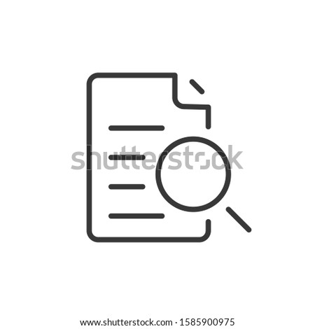 Vector illustration of search concept with check list on clipboard and magnifying glass. Stock vector illustration isolated on white background.