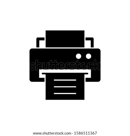 Fax vector icon in black flat design on white background