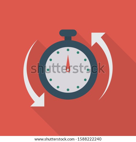Business Management Flat icons for stopwatch  & clock 