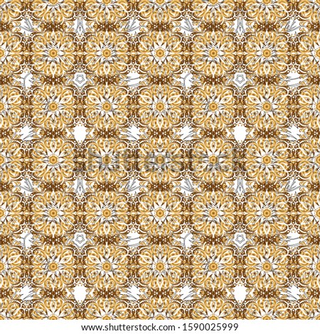 Seamless pattern with gold gradient on background. Abstract geometric sketch. Seamless geometric pattern. Golden texture. Geometric ornament with golden elements.