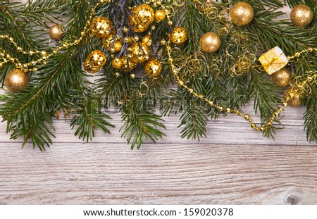Christmas decoration on wood, christmas background