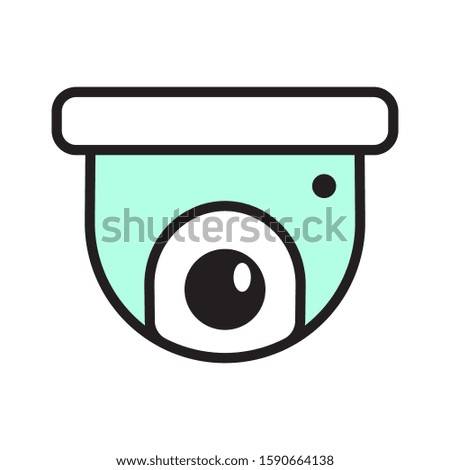 Surveillance camera icon vector in colour trendy style