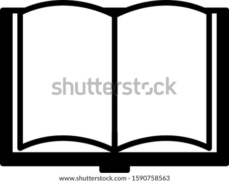Black Open book icon isolated on white background.  