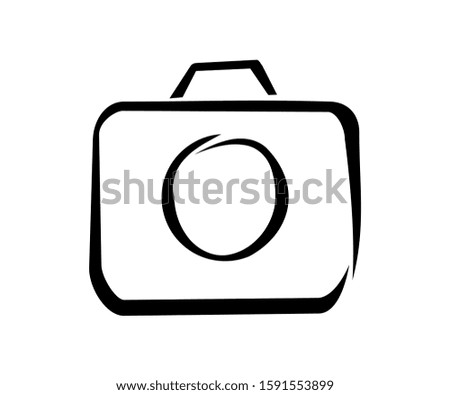 camera icon design. Scribble illustration. Hand drawing vector isolated on white background