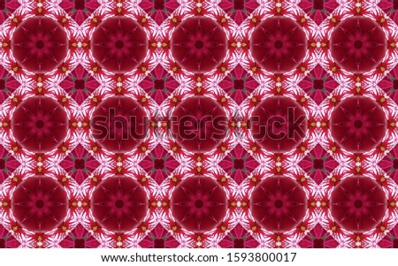 Background and texture with floral arrangement. Design in kaleidoscope style.