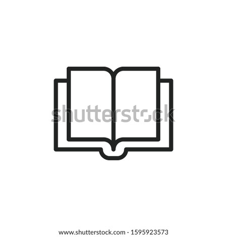 Simple book line icon. Stroke pictogram. Vector illustration isolated on a white background. Premium quality symbol. Vector sign for mobile app and web sites.