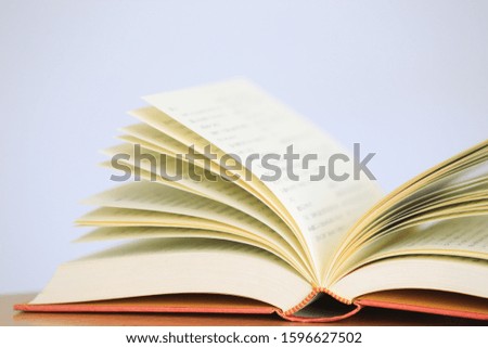 Back light of open book selective focus and shallow depth of field