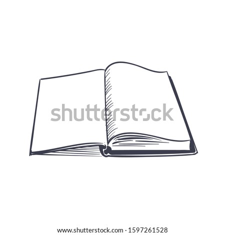 Open book. Small creative black logo of opened top studying page without text for library vector silhouette of dictionary template