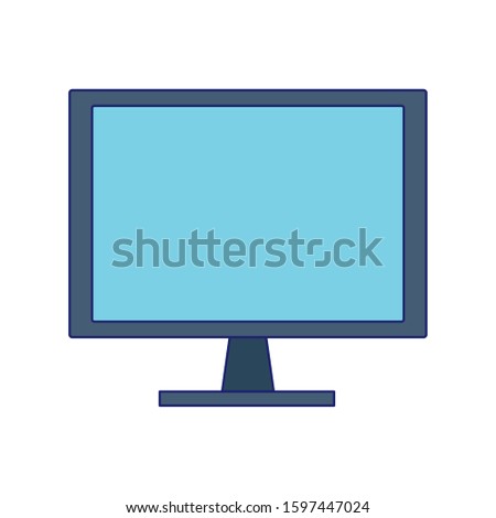 computer screen icon over white background, vector illustration