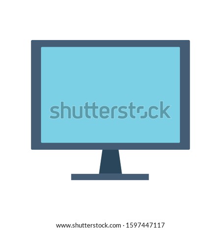computer screen icon over white background, colorful design, vector illustration