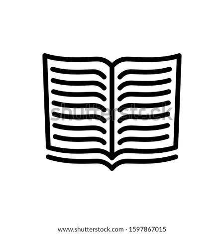 Flat Line design graphic image concept of open book icon on white background