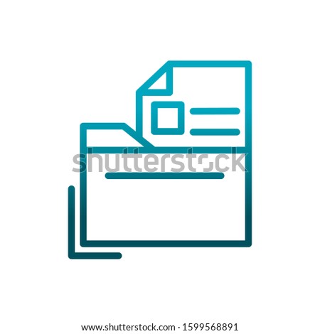 folder file letter document communications vector illustration gradient line