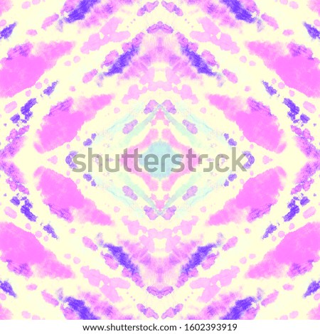 Dye Clothes. Rose Seamless Ikat Kaleidoscope. Spring Tie And Dye Fabric. Material Design. Pale Paint Logo Watercolor. Seamless Pattern. Retro Illustration Design.
