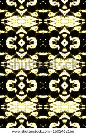 Tie Dye Pattern. Watercolour Image. Shibori Print. Vintage Abstract Adornment. Continuous Illustration. Japan Cotton Art. Rustic Style. Black,Yellow,White Wavy Tie Dye Pattern.