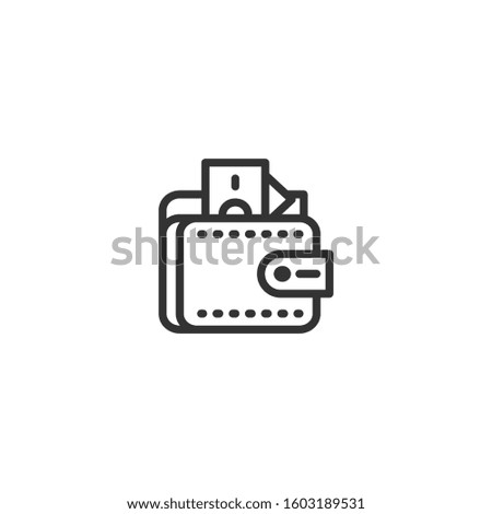 Wallet Icon in trendy outline style isolated on white background. Wallet symbol for your web site design, logo, app, UI. Vector illustration, EPS10.