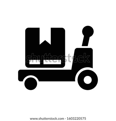 Hand pallet truck icon. Editable vector illustration symbol