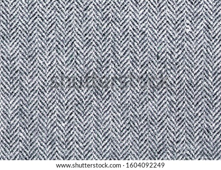 Grey Herringbone tweed, Wool Background Texture.
