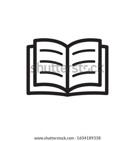 open book icon, editable stroke, line style