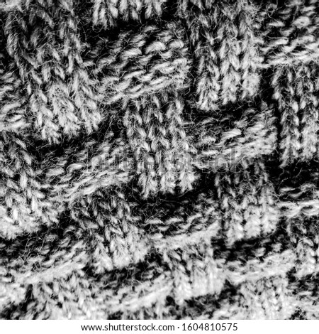 Knitted Cables. Monochrome Nordic Christmas. White Knitting Texture. Scandinavian Holiday. Nordic Illustration. Monochrome Fabric. Silver Scandinavian Fabric.