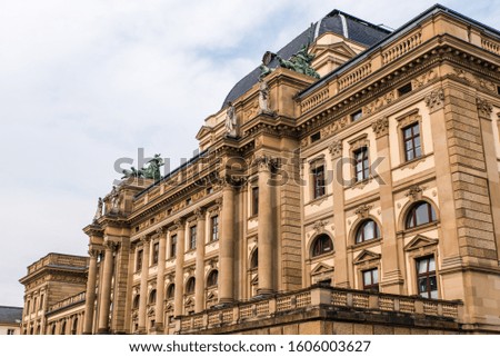 historical facade of state theatre in wiesbaden