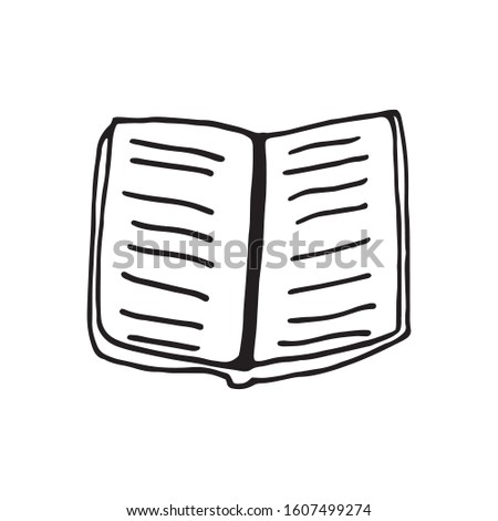 Single element of book in doodle business set. Hand drawn vector illustration for cards, posters, stickers and professional design.