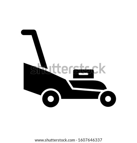Lawnmower icon design template, vector icon designed in flat style isolated on white background, solid icon vector design, can be used for web, mobile, UI and various needs of your project