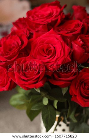 a bouquet of red roses for the holiday, Valentine's Day