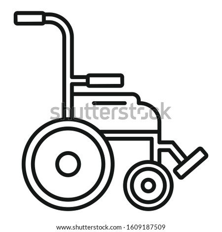 Safety wheelchair icon. Outline safety wheelchair vector icon for web design isolated on white background