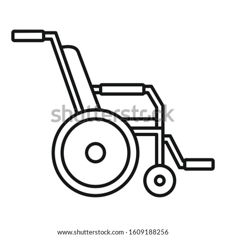Hospital wheelchair icon. Outline hospital wheelchair vector icon for web design isolated on white background