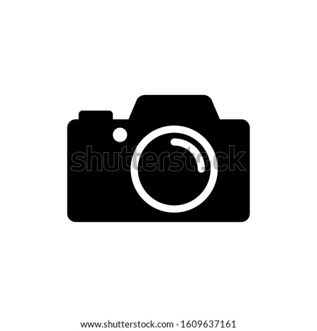 Photo camera flat sign icon vector illustration.