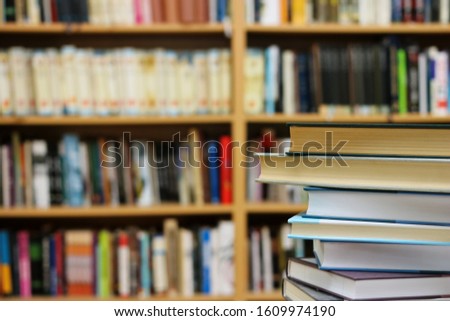 Books on the table in public library