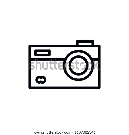 Simple camera line icon. Stroke pictogram. Vector illustration isolated on a white background. Premium quality symbol. Vector sign for mobile app and web sites.