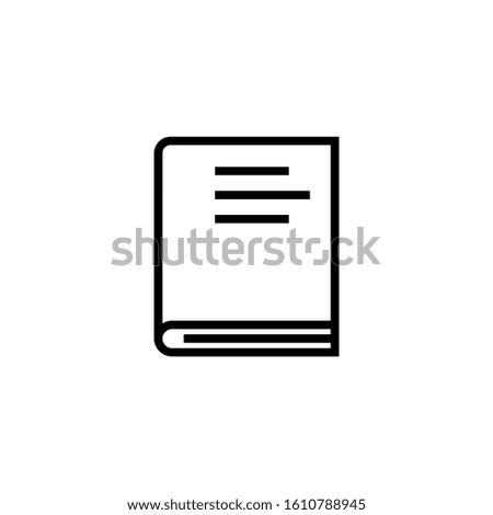 Book Icon, Education symbol in outline style on white background
