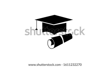 Graduation cap icon illustration background