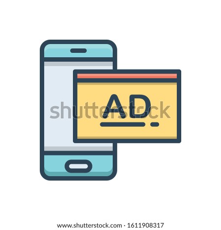 Vector colorful icon for sponsored ads