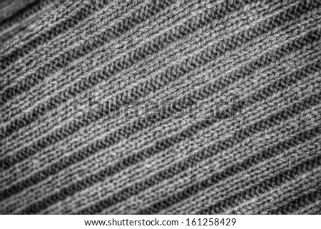 Gray knitted fabric texture background