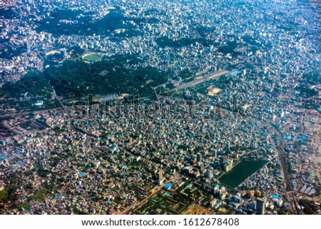 Aerial view of Chittagong city, Bangladesh