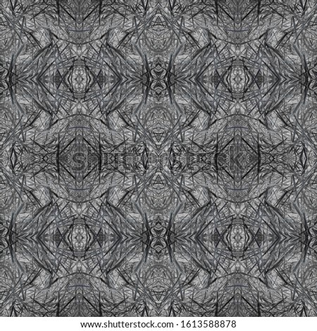 Black Vintage Seamless Pattern Tile. Ethnic Ornament Print. Ornate Tile Background Black Silver Embroidery print Asian Ornament. Royal Kaleidoscope Pattern Floral Design. Floral Design.