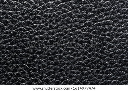 Black natural leather texture. Abstract background for design. Art stylized banner.