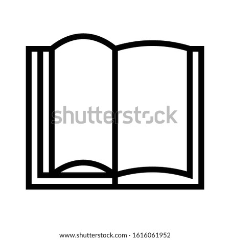 Open book vector illustration, line design icon