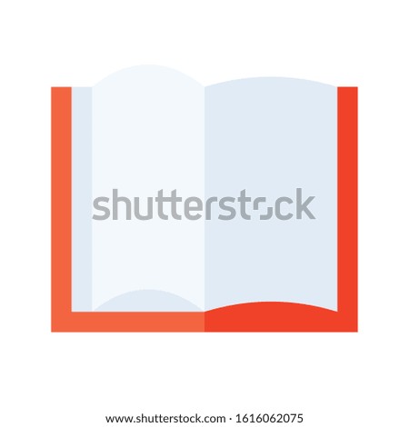 Open book vector illustration, flat design icon