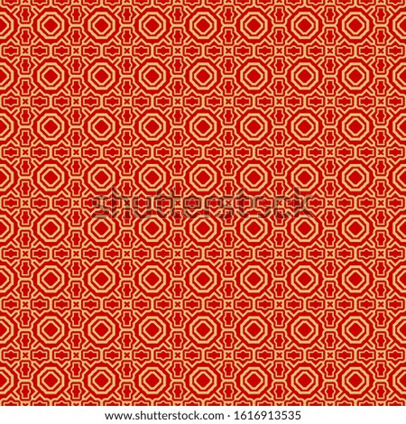 Modern Stylish Geometry Seamless Pattern Art Deco Background. Luxury Texture For Wallpaper, Invitation.  Illustration. Red gold color.